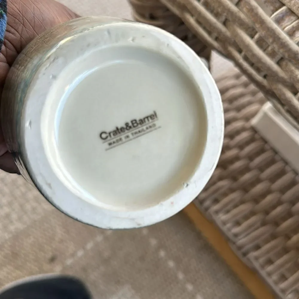 Crate & Barrel Speckled Glazed Vase